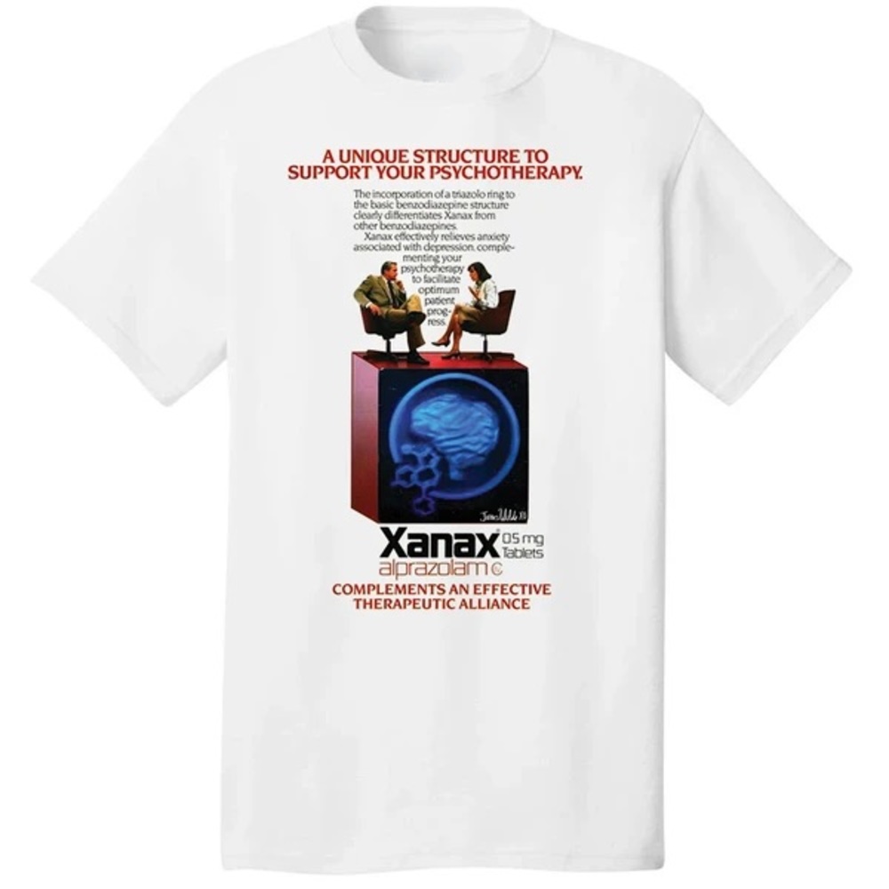 Xan Throwback XANAX MEDICAL AD T SHIRT vintage